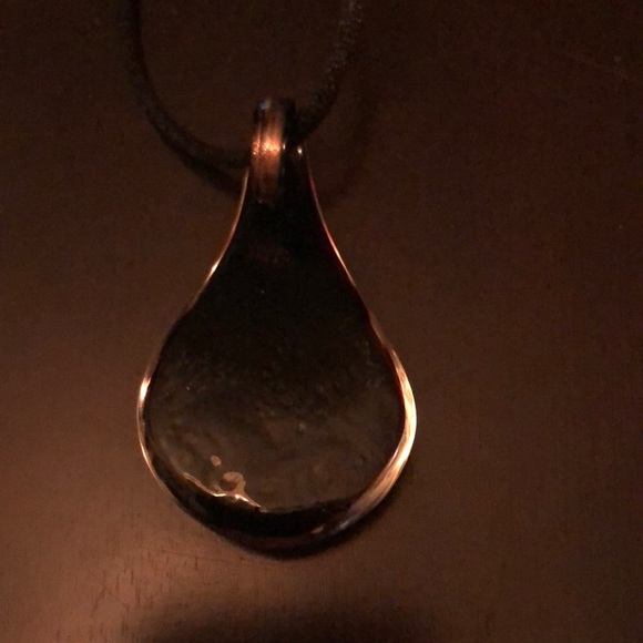 🌷2 Glass Pendants + Black & Sterling Silver Cord - Picture 5 of 8